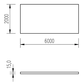 Plech černý 15mm/2x6m