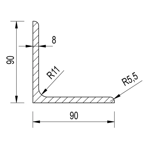 L 90x90x8