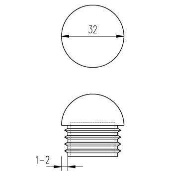 Zátka půlkulatá 32 /1-2 ITSA