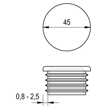 Zátka kruhová 45 /0,8-2,5