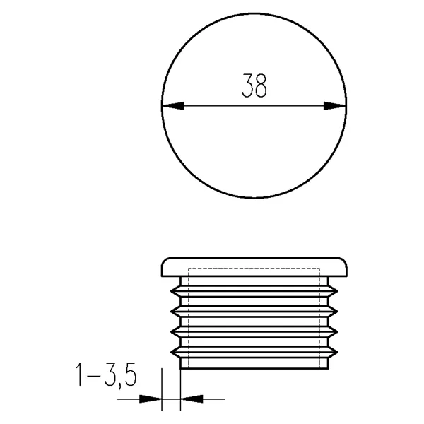 Zátka kruhová 38 /1-3,5