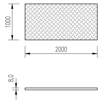 Plech slza 8mm/1x2m