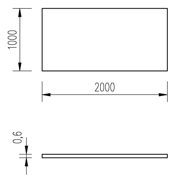 Plech Al 0,6mm/1x2m