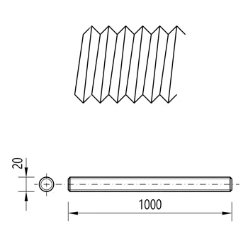 DIN 975 A2 M20x1000 závitová tyč nerez