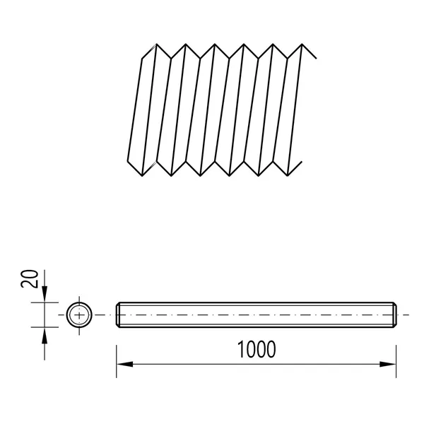 DIN 975 A2 M20x1000 závitová tyč nerez