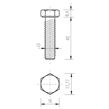 DIN 933 Zn M10x 40 8.8 šroub 6HR celý závit