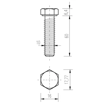 DIN 933 Zn M10x 60 8.8 šroub 6HR celý závit