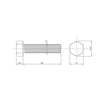 DIN 933 Zn M10x 80 8.8 šroub 6HR celý závit