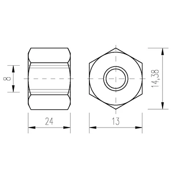 DIN 6334 Zn M8x24 matice prodloužená