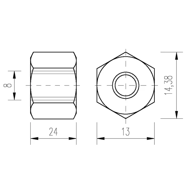 DIN 6334 Zn M8x24 matice prodloužená