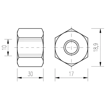 DIN 6334 Zn M10x30 matice prodloužená