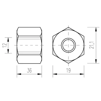 DIN 6334 Zn M12x36 matice prodloužená