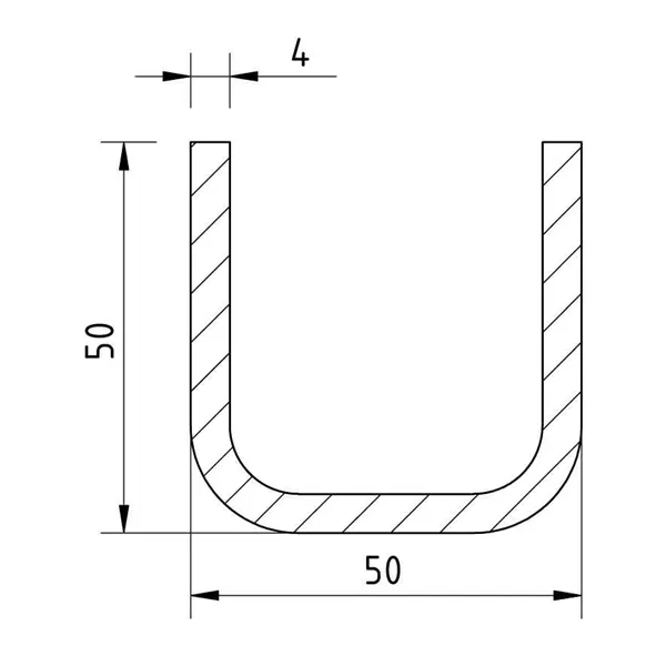 Jekl U 50x50x50x4