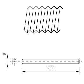 DIN 975 Zn M 8x2000 4.8 závitová tyč