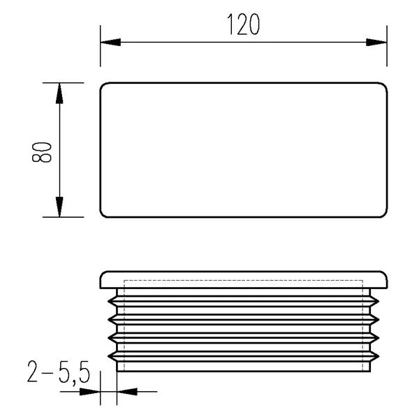 Zátka obdélníková 120x80 /2-5,5