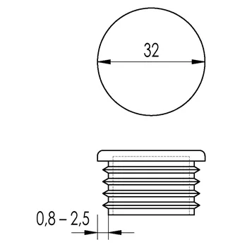 Zátka kruhová 32 /0,8-2,5