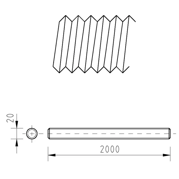 DIN 975 M20x2000 4.8 závitová tyč