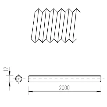 DIN 975 Zn M12x2000 4.8 závitová tyč