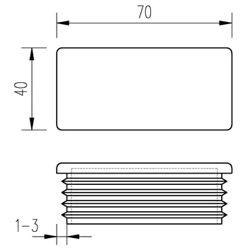Zátka obdélníková 70x40 /1-3