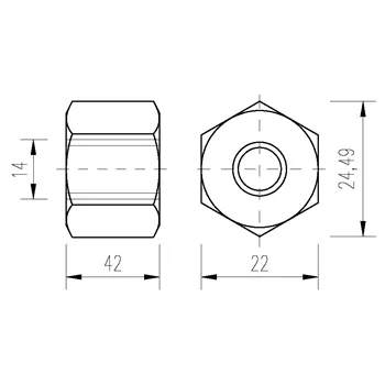 DIN 6334 Zn M14x42 matice prodloužená