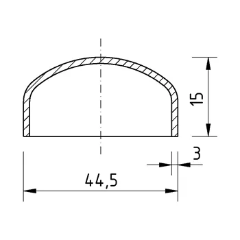 Dýnko 44,5x3 hluboce klenuté