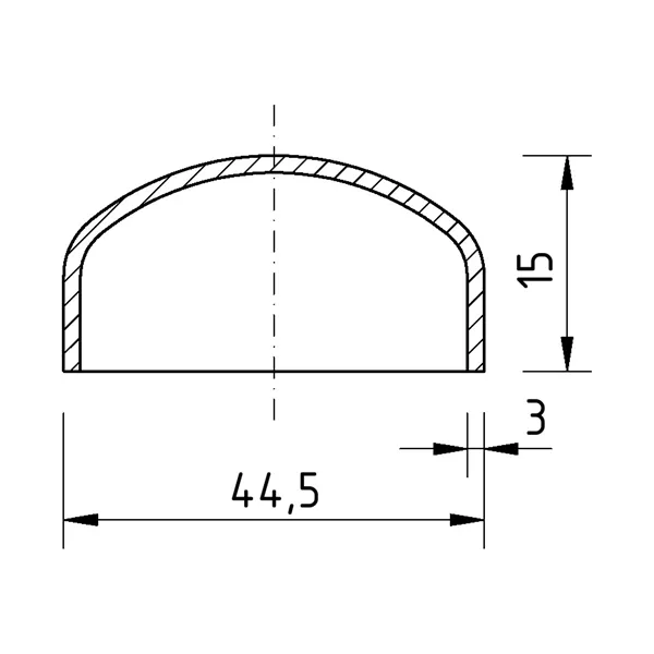 Dýnko 44,5x3 hluboce klenuté