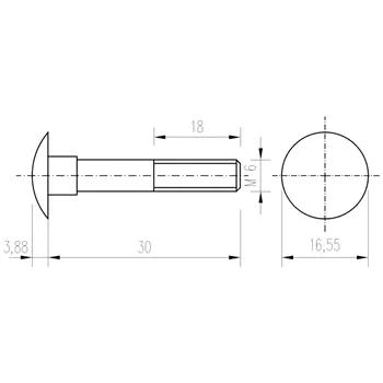 DIN 603 Zn M6x 30 šroub vratový