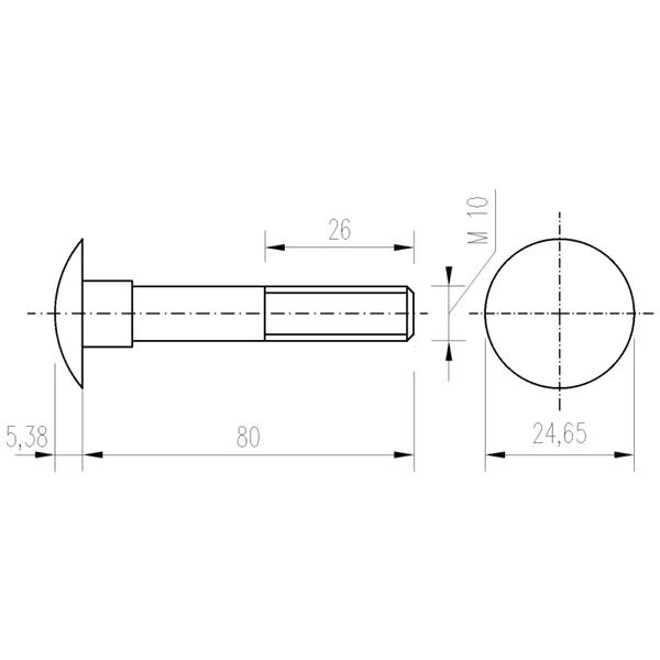 DIN 603 Zn M10x 80 šroub vratový