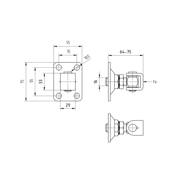 Pant M16 Zn plotna 55x 75mm stavitelný