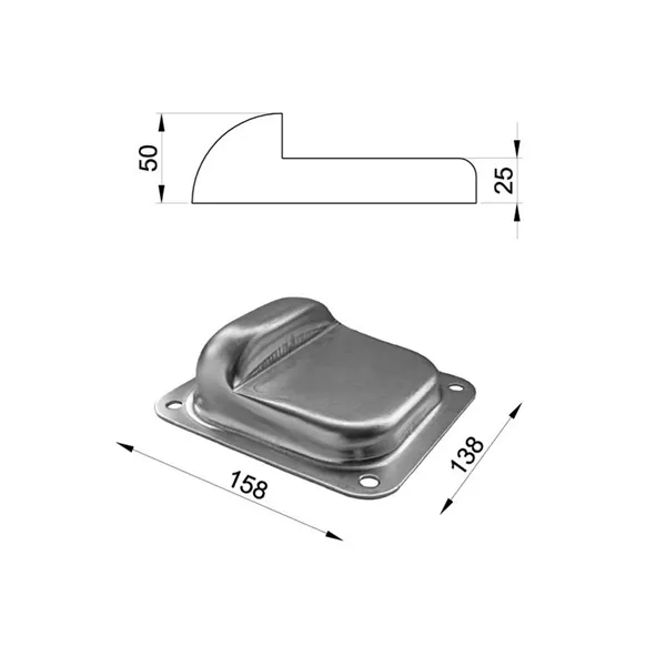 Doraz středový pevný Zn 158x138x50mm