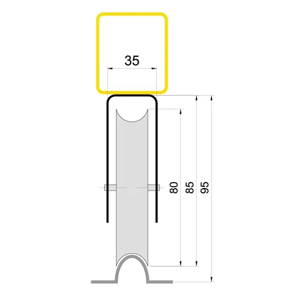 Kolečko pojezdu U 80mm Zn H/31U držák