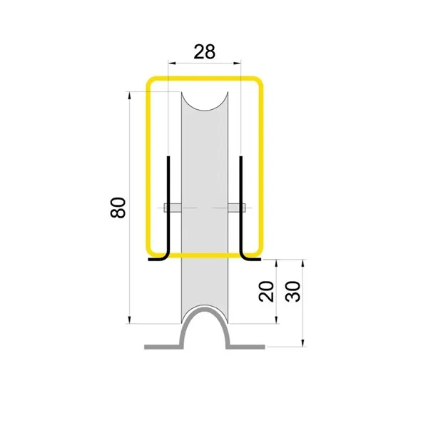 Kolečko pojezdu U 80mm Zn H/49U varné