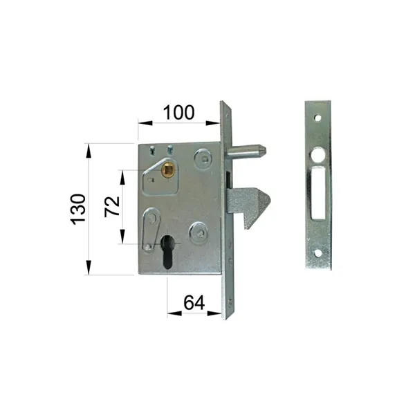 Zámek zadlabací hák Zn 72/60