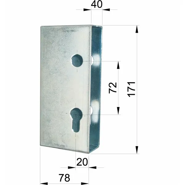 Krabice zámku H 40/72x60mm Zn