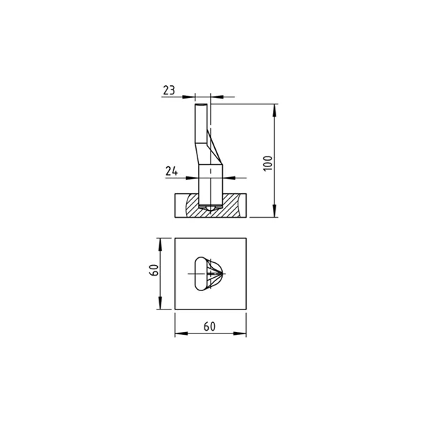 Pant spodní s čepem plotna 70x70mm D4/32-24