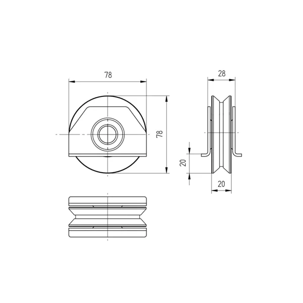 Kolečko pojezdu V 80mm Zn H/49V varné