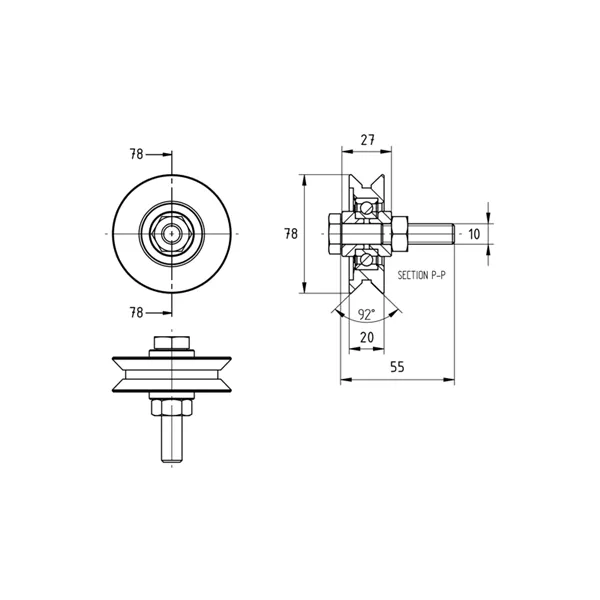 Kolečko pojezdu V 80mm Zn H/06V