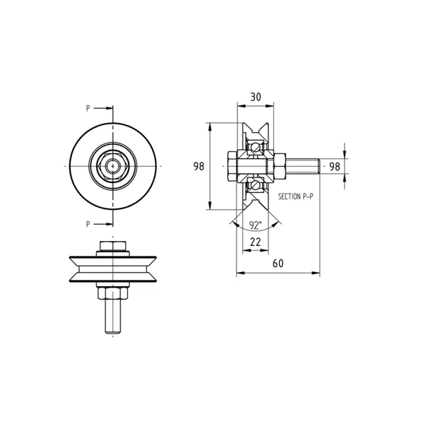 Kolečko pojezdu V 100mm Zn H/06V