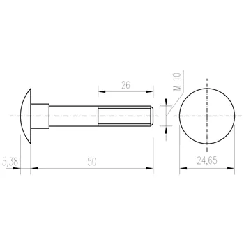 DIN 603 Zn M10x 50 šroub vratový