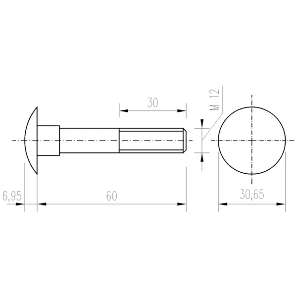 DIN 603 Zn M12x 60 šroub vratový