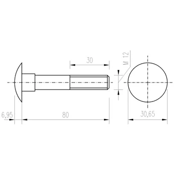 DIN 603 Zn M12x 80 šroub vratový