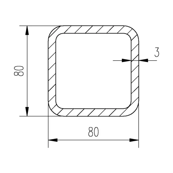 Jekl 80x80x3 pozinkovaný žárově ponorem/45µm