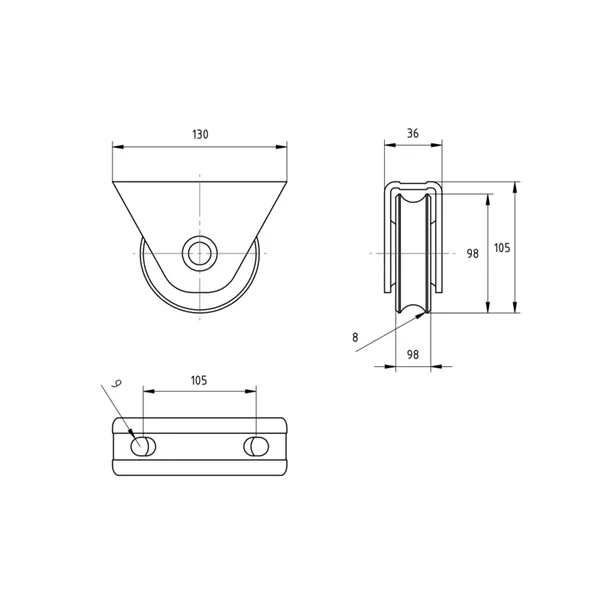 Kolečko pojezdu U 100mm Zn H/31U držák