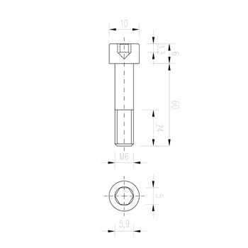 DIN 912 Zn M6x 60 8.8 šroub imbus válcová hlava