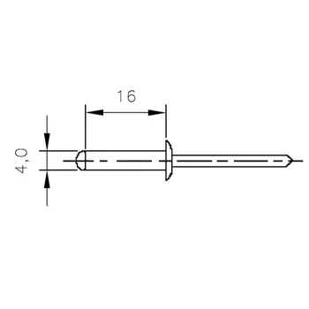 DIN 7337 4,0x16/ 12 VH Al/St nýt trhací hliníkový