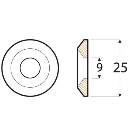 Podložka WOOD 9x25/5mm pro vruty