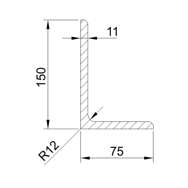 L 150x75x11