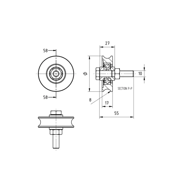 Kolečko pojezdu U 60mm Zn H/06U