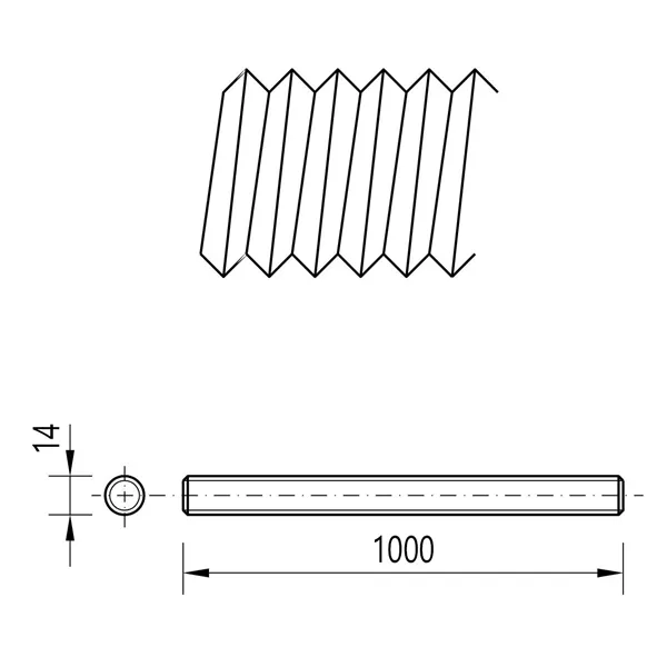 DIN 975 A2 M14x1000 závitová tyč nerez