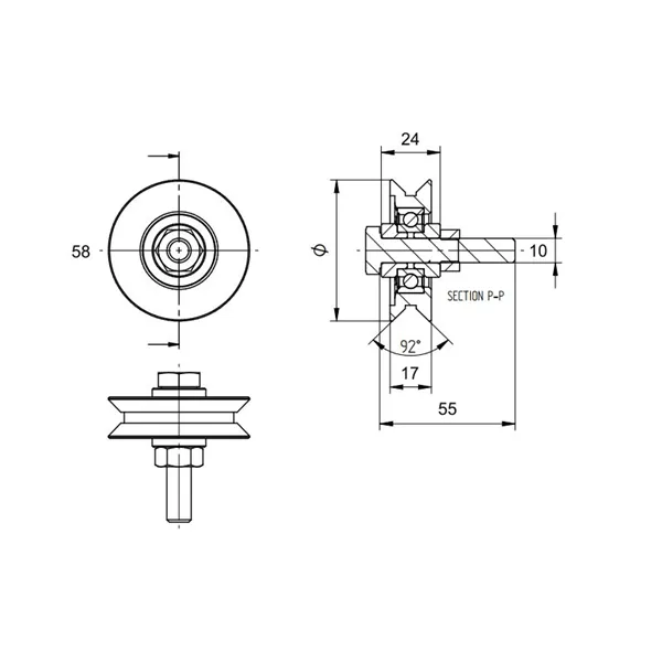 Kolečko pojezdu V 60mm Zn H/06V